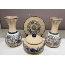 الفازة: 13X13X21            الطبق:20x20x2cm             الإناء الخزفي:15X15X12CM